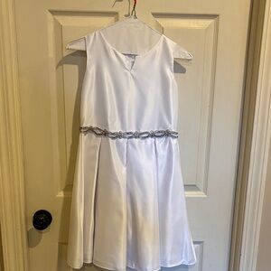 Ellie White Dress with Silver Detailing